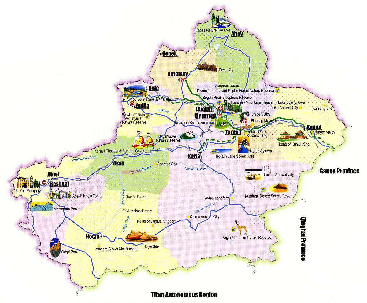 xinjiang travel map xinjiang travel map
